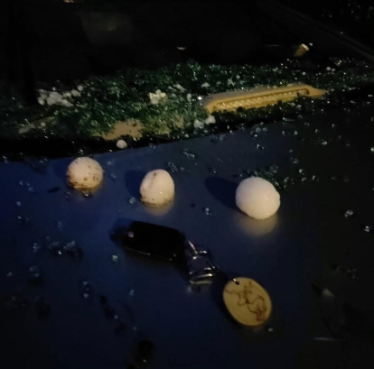Daños provocados por una tormenta de granizo en la zona del hotel Kyomu Montaña Palentina de Velilla del Río Carrión
