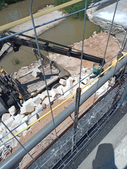 Obras en el puente de San Esteban de Gormaz en Soria.