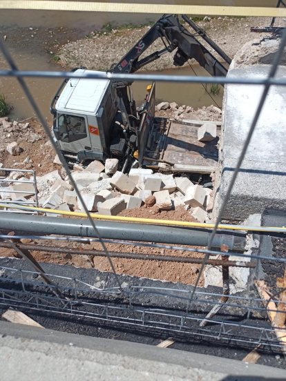 Obras en el puente de San Esteban de Gormaz en Soria.