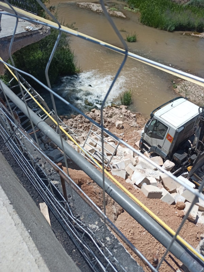 Obras en el puente de San Esteban de Gormaz en Soria.
