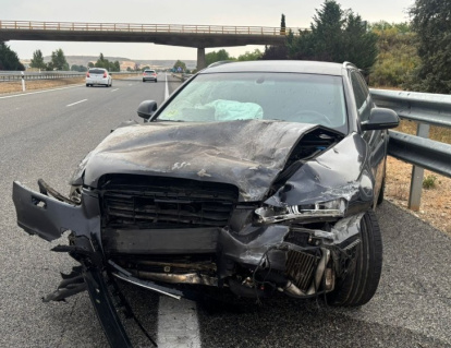 Estado en el que quedó uno de los vehículos en el accidente de la A-231.