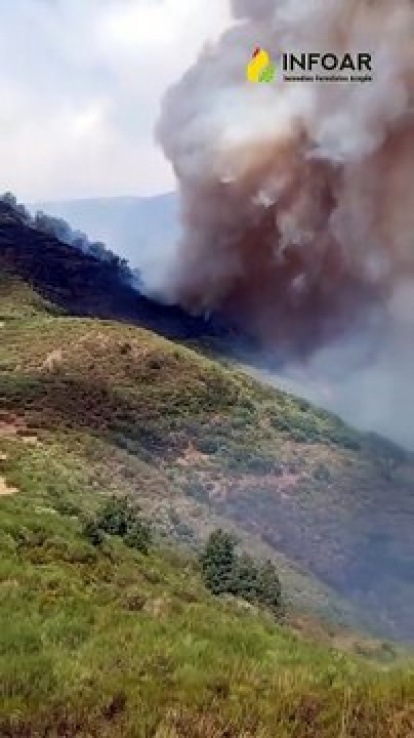 Medios de Aragón se despliegan en el incendio de Picos de Europa en León