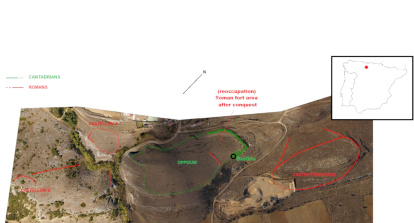 Una imagen aérea del yacimiento con los distintos emplazamientos.