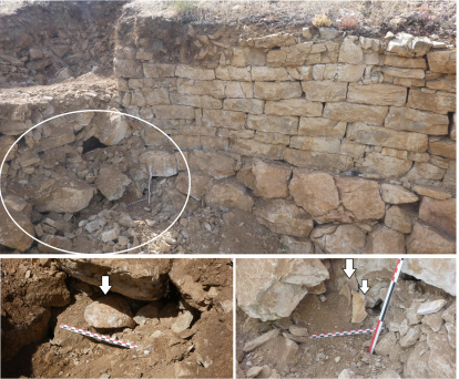 Montaje con imágenes del lugar donde aparecieron los restos óseos