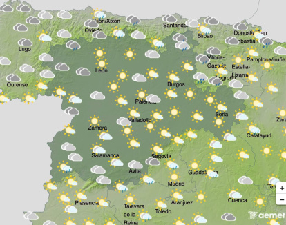 AEMET prevé un viernes frío e inestable en Castilla y León, con precipitaciones en el norte, nieve en cotas altas de la Cantábrica y temperaturas contenidas.