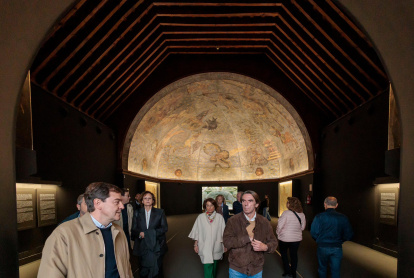 Un momento de la visita de Aznar a Salamanca, en la que estuvo acompañado por Mañueco.