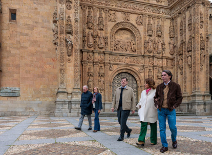 Un momento de la visita de Aznar a Salamanca, en la que estuvo acompañado por Mañueco.