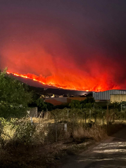 Imagen del incendio de Burgohondo desde Lanzahita